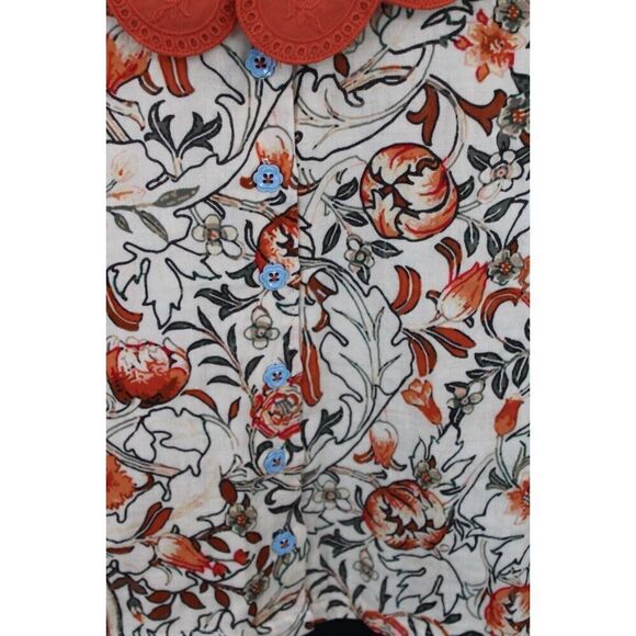 Matilda Jane Heart to Heart Meadow Brook Floral Gauze Collared Blouse 8 - Picture 5 of 8